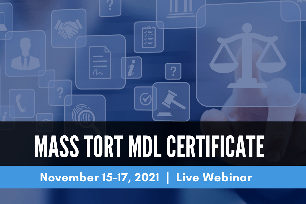 Mass Tort MDL Certificate banner