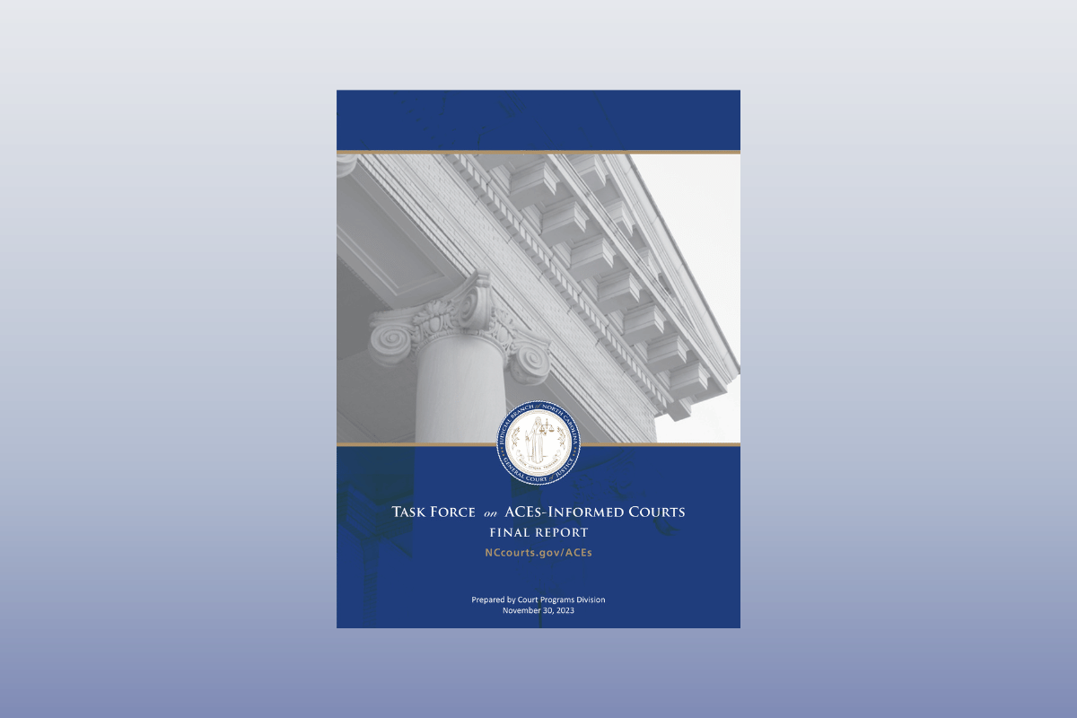 Cover page of the N.C. Chief Justice's ACES task force report