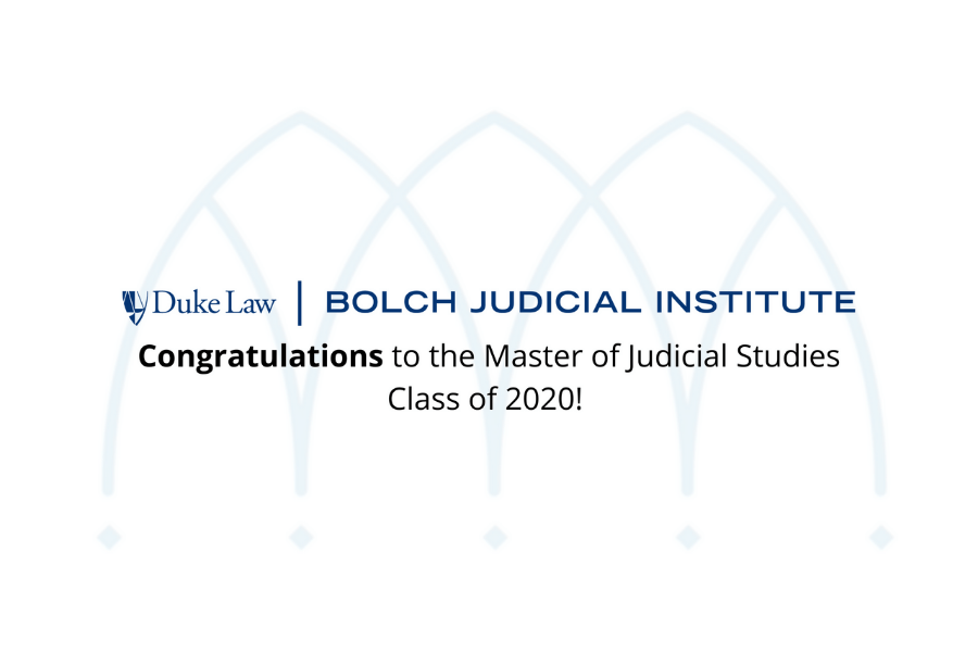 WATCH | Congratulations to the Master of Judicial Studies Class of 2020!