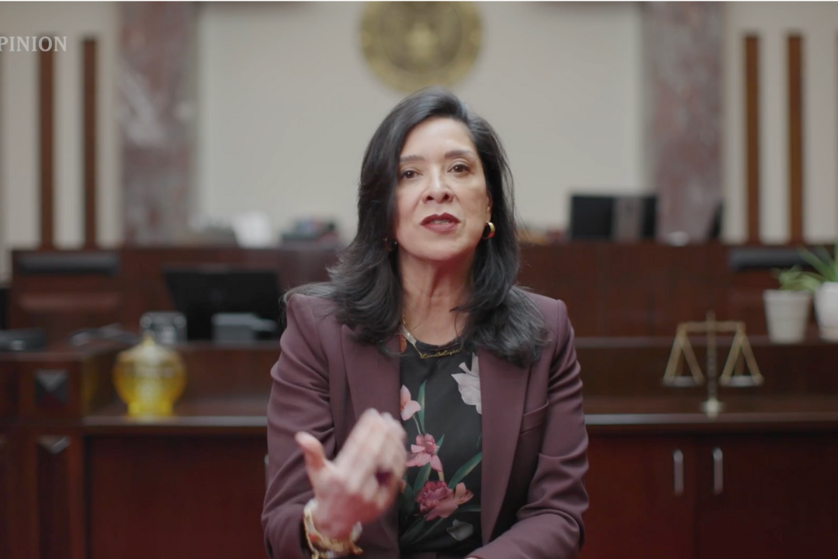 Screenshot of Judge Esther Salas from NYT Opinion video essay published on Dec. 18, 2025